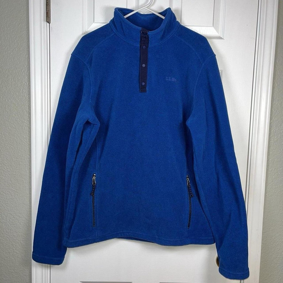llbean Other - L.L. Bean Men’s Size XL Tall Blue Fleece Pullover 1/4 Snap T Jacket Sweatshirt